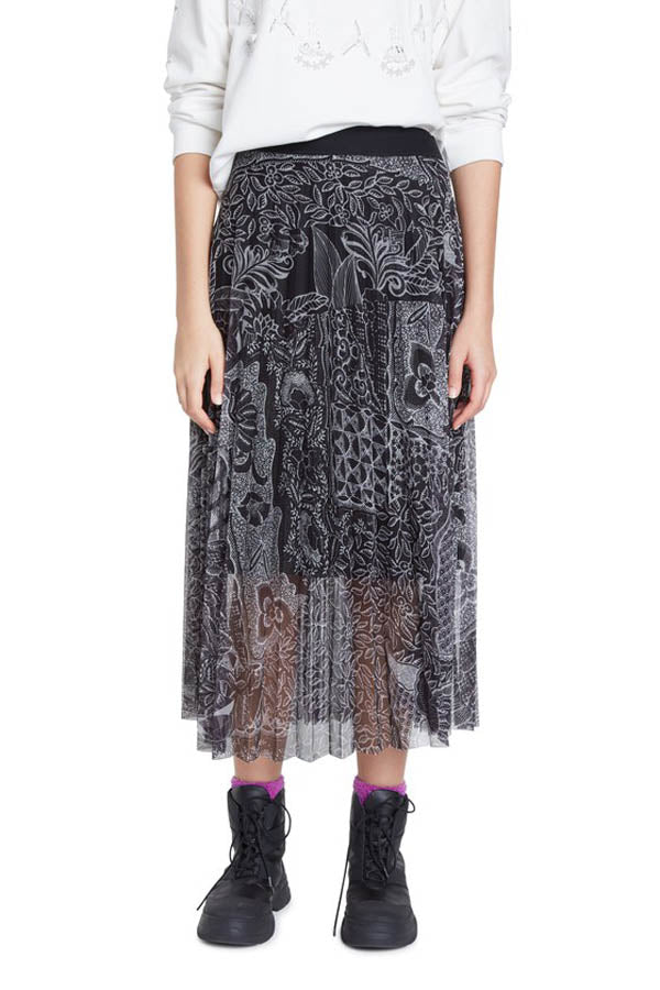 Jupe Colorée DESIGUAL - Taille XL/42 - 100% Coton - Occasion Très Bon État