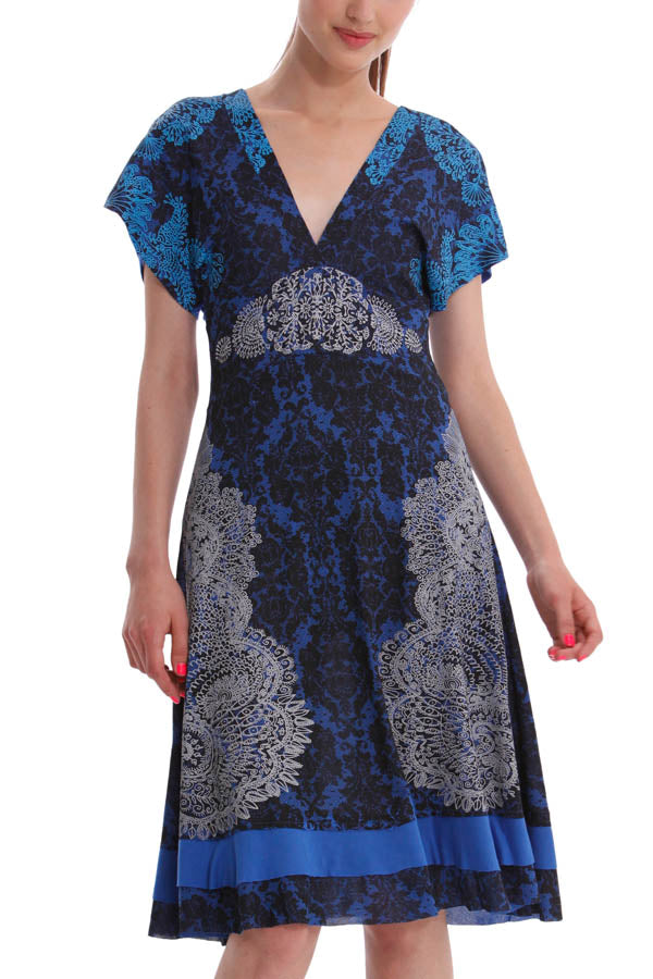 Tunique à motifs Taille 36 Desigual - Papaye et Domino