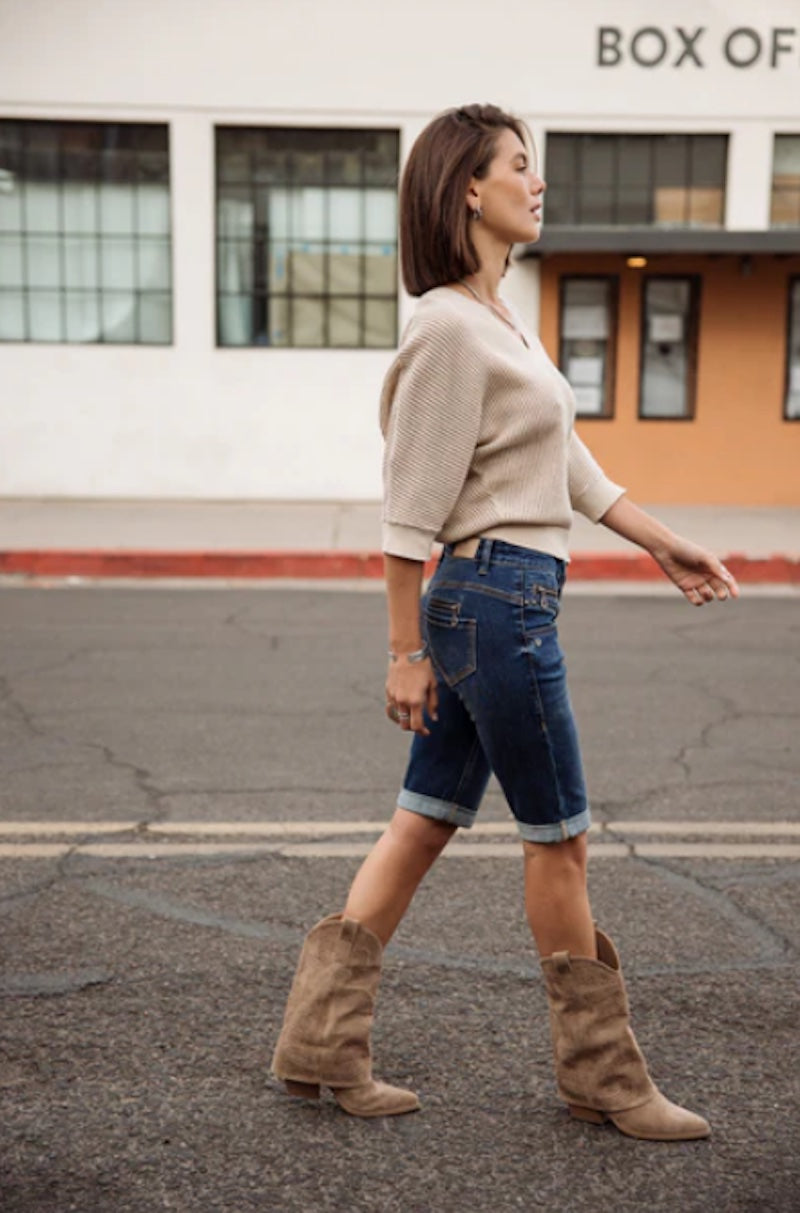 Bermuda femme en jeans de chez Freeman T