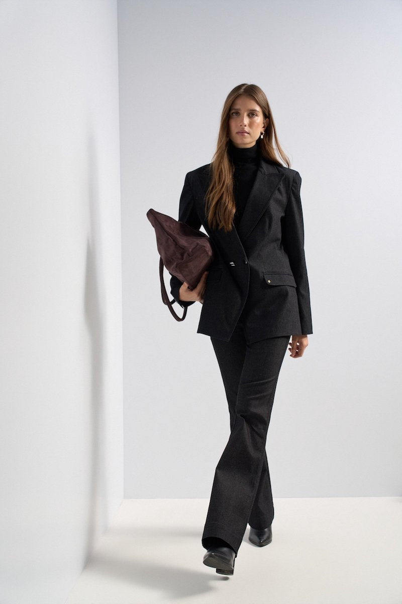 Blazer femme en denim noir Salsa Jeans