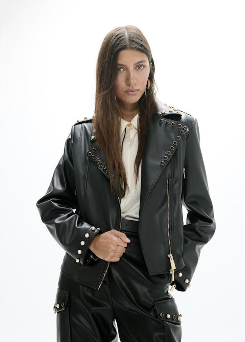 Blouson motard en cuir éco Lola Casademunt