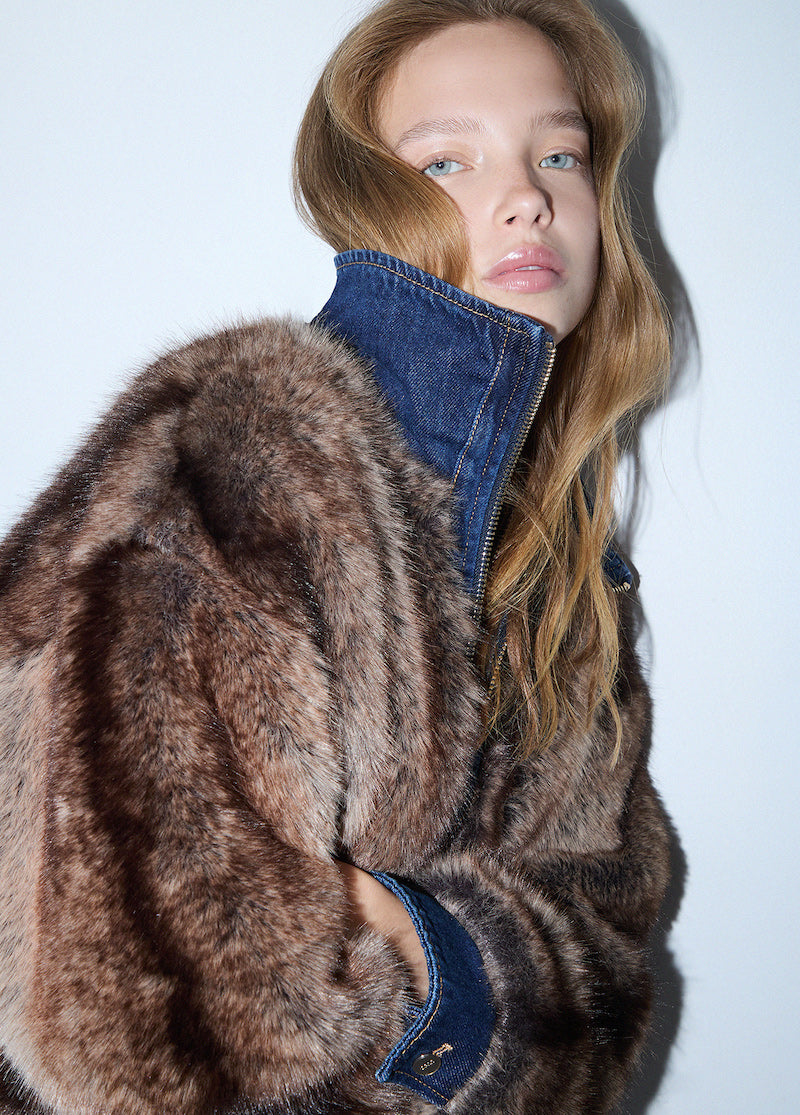 Blouson en jeans et fausse fourrure Liu Jo
