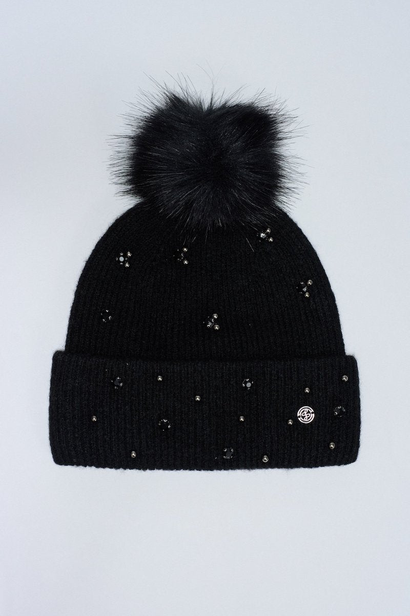 Bonnet femme de la marque Salsa avec strass et pompom