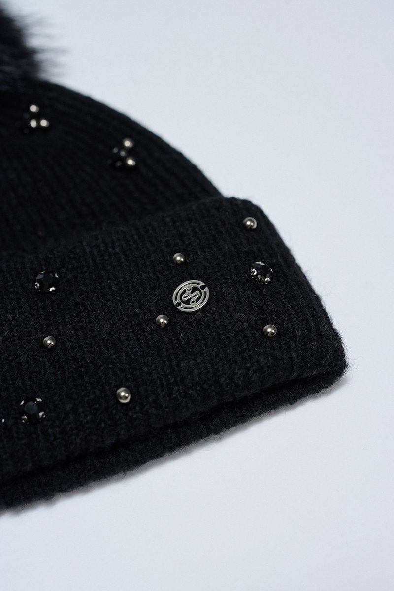 Bonnet femme de la marque Salsa avec strass et pompom
