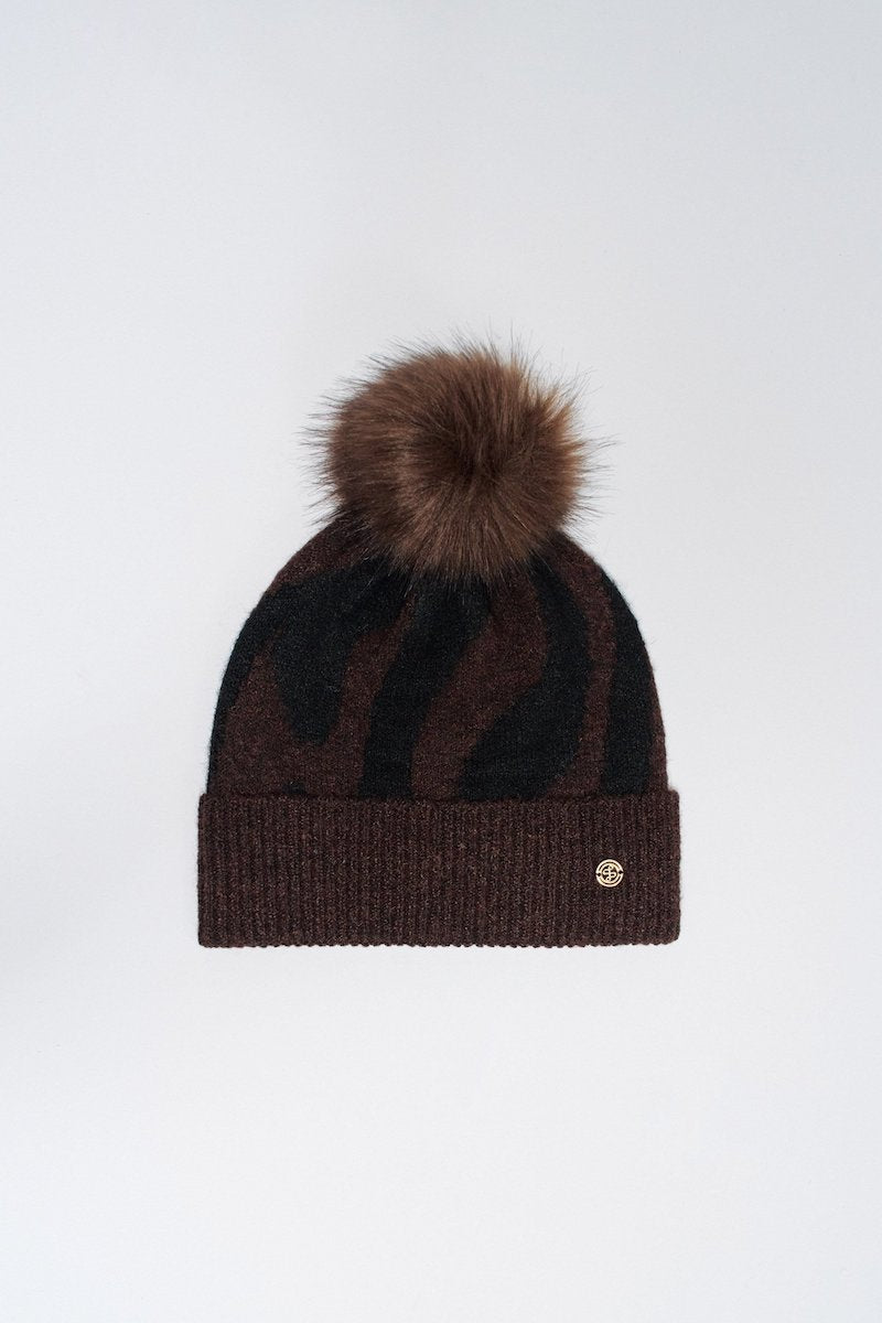 Bonnet femme animalier avec pompon de chez Salsa