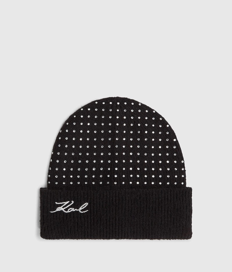 Bonnet femme Karl Lagerfeld en maille à strass B4W33009 999