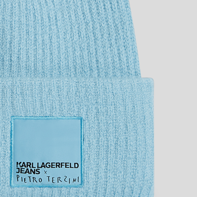 Bonnet mixte bleu ciel Karl Lagerfeld Pietro Terzini