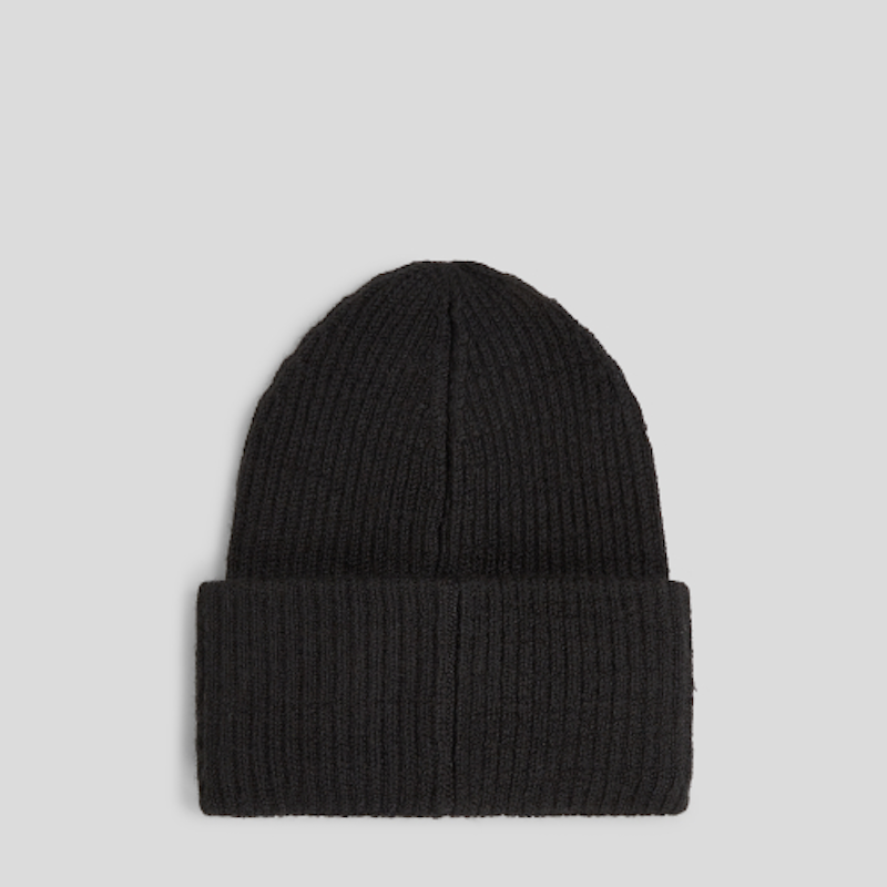 Bonnet homme Karl Lagerfeld noir étiquette bleu ciel