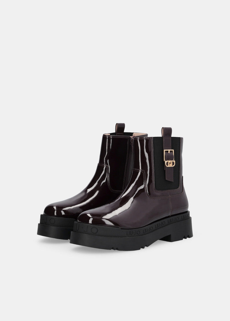 Bottines en vernis bordeaux Liu Jo