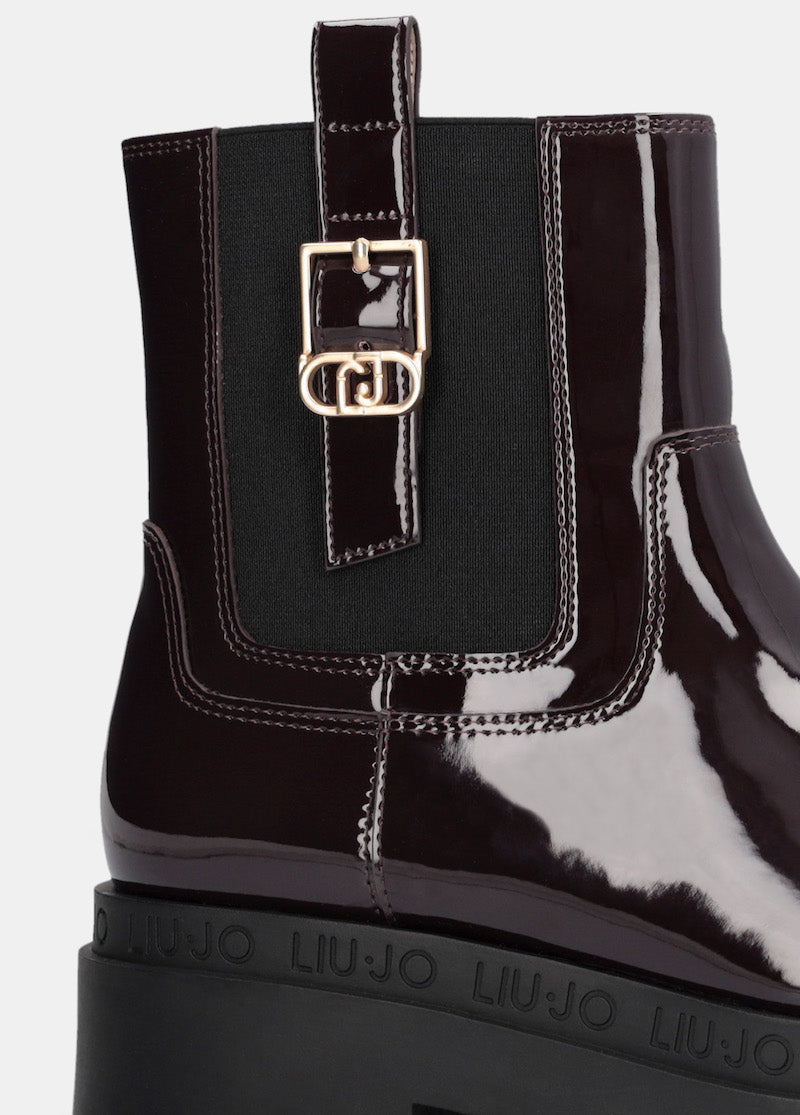 Bottines en vernis bordeaux Liu Jo