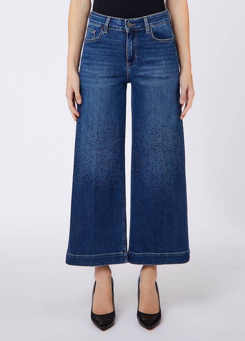 Jeans bleu court jambe flare Liu Jo