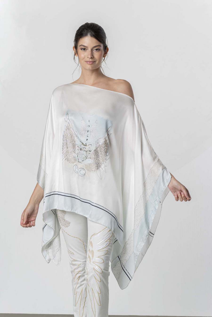 Caftan imprimé bleu Elisa Cavaletti