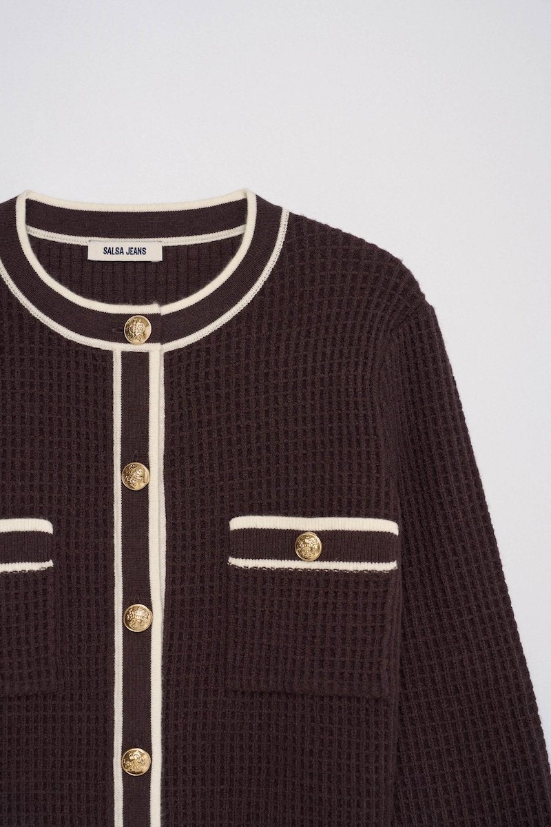 Cardigan femme gaufré par Salsa Jeans