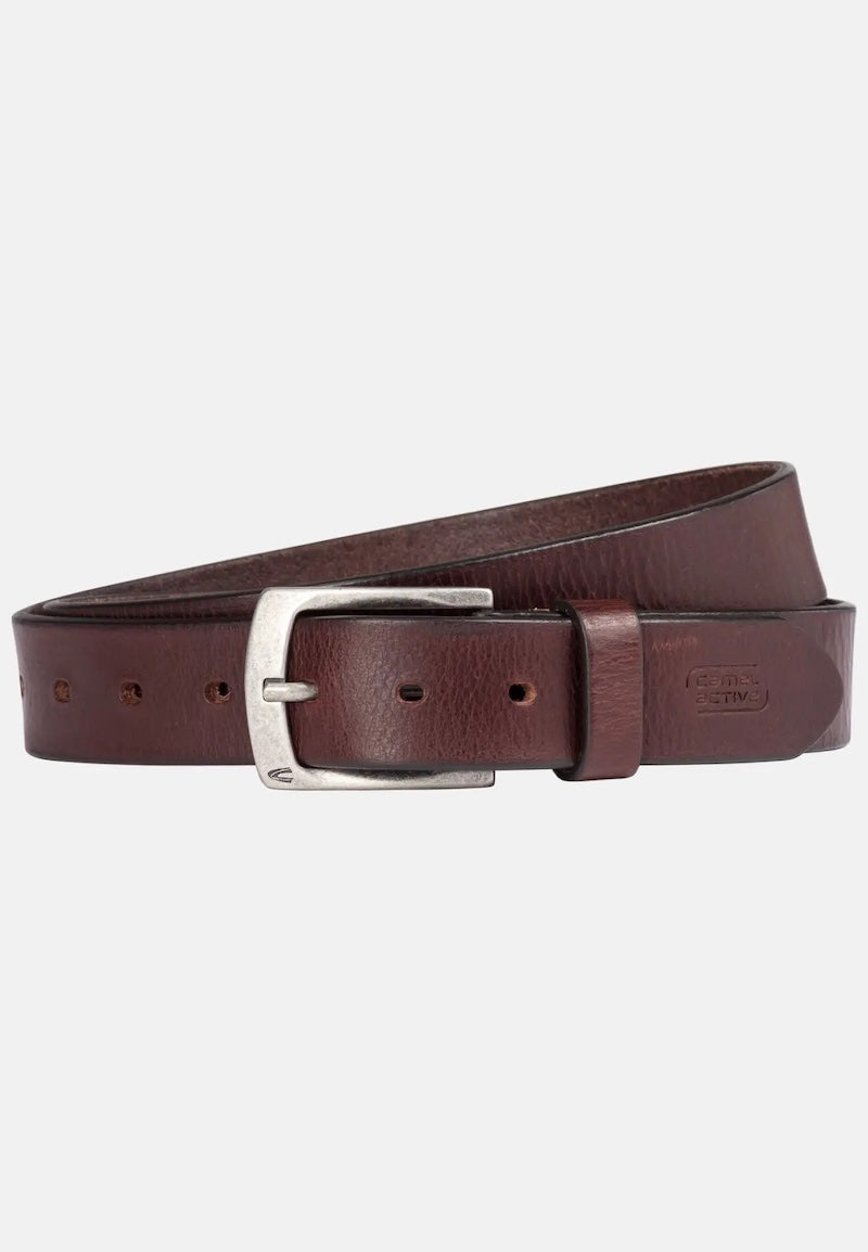 Ceinture en cuir marron régléable Camel Active