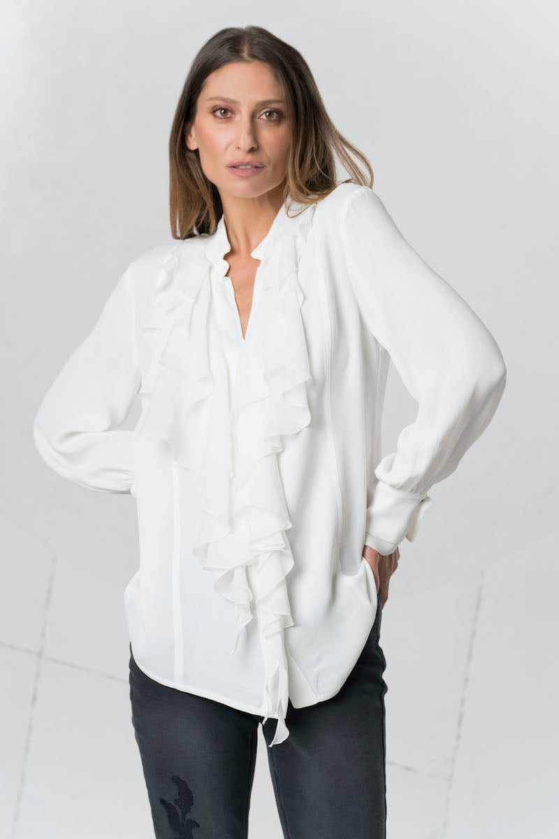 Chemise à jabots Elisa Cavaletti