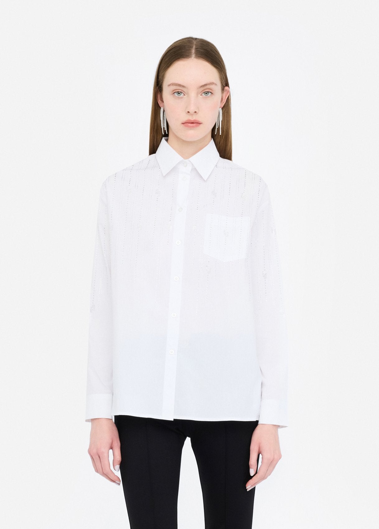 Chemise blanche strass Liu Jo UF5240T039AM9725