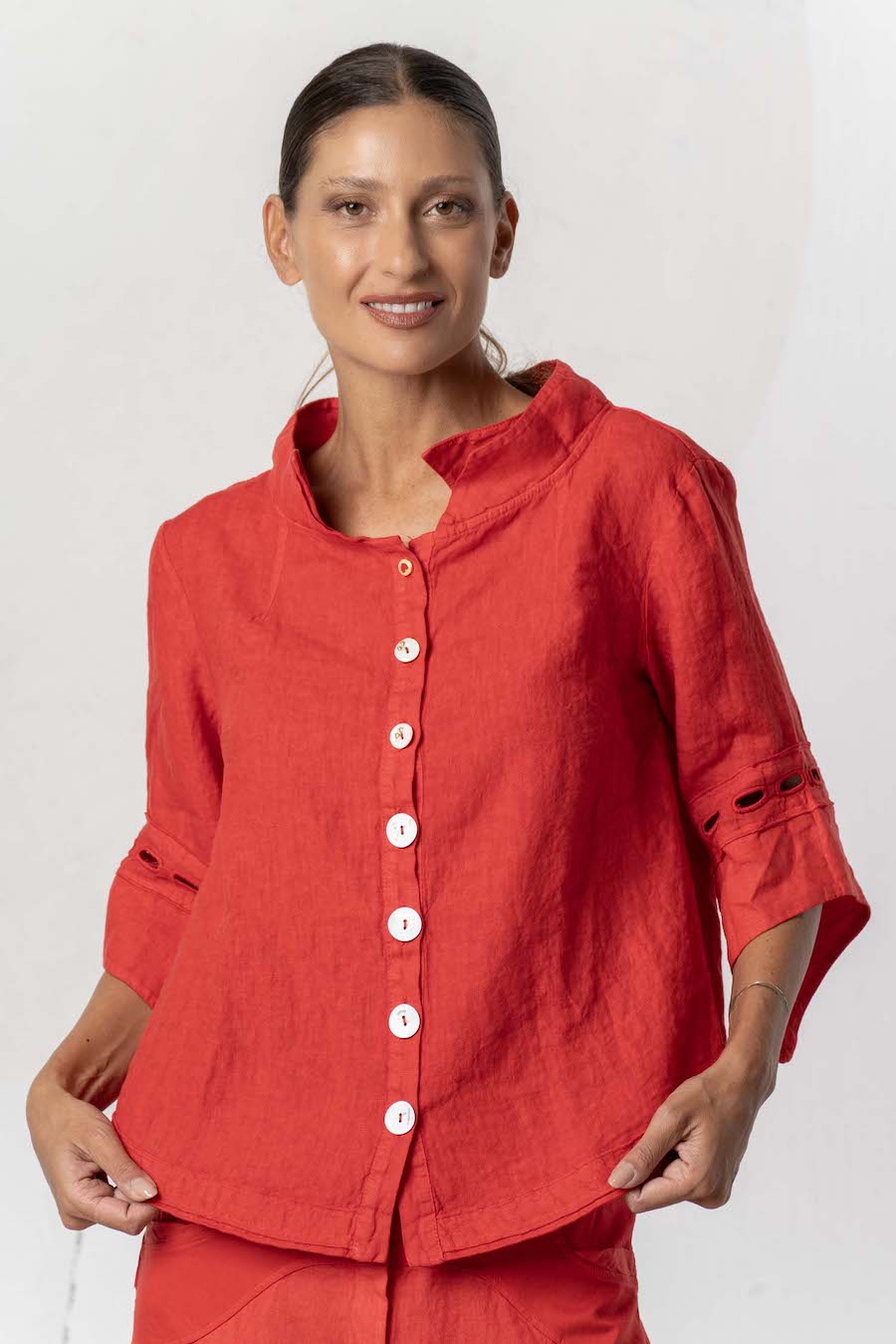 Chemise en lin rouge Elisa Cavaletti par Daniela Dallavalle