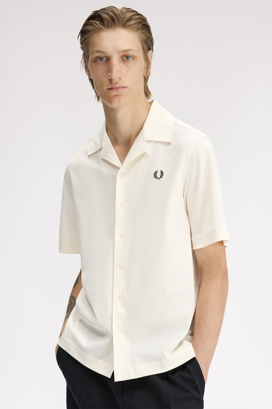 Chemise en mesh Fred Perry M1745 560 écru