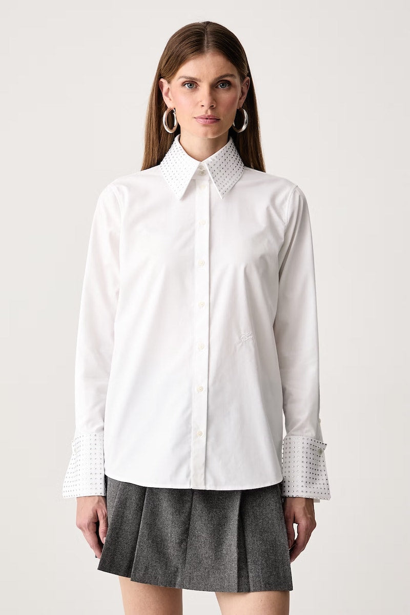 Chemise blanche Karl lagerfeld avec strass et broderie