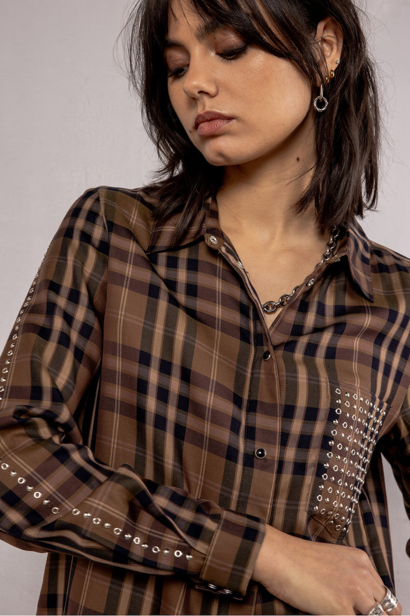 Chemise femme à carreaux cannelle Freeman T porter