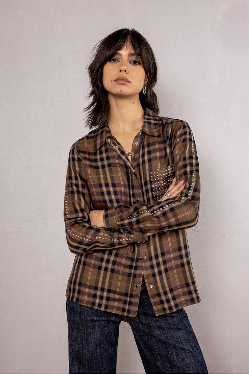 Chemise femme à carreaux cannelle Freeman T porter