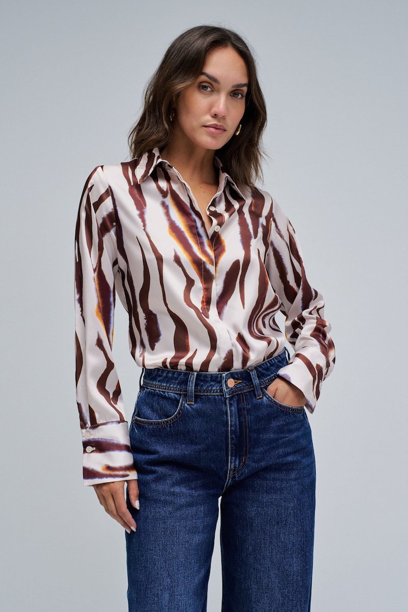 Chemise femme satiné et animalier Salsa