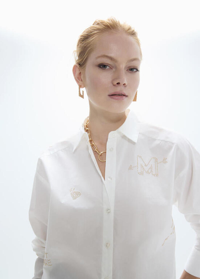 Chemise blanche Lola By Maité avec clous dorés