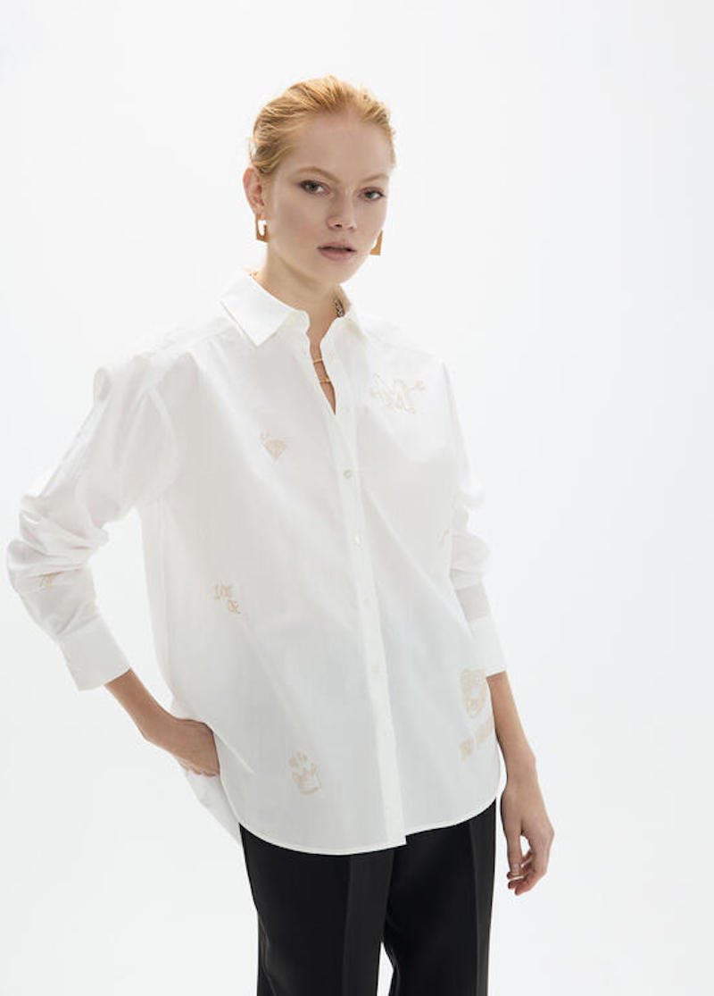 Chemise blanche Lola By Maité avec clous dorés