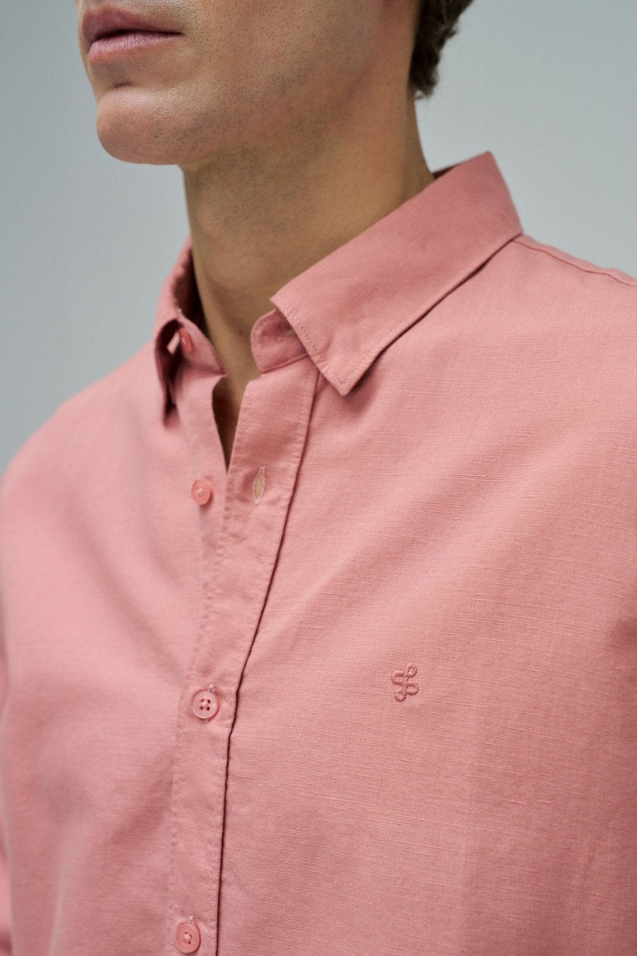 Chemise en lin corail Homme Salsa Jeans