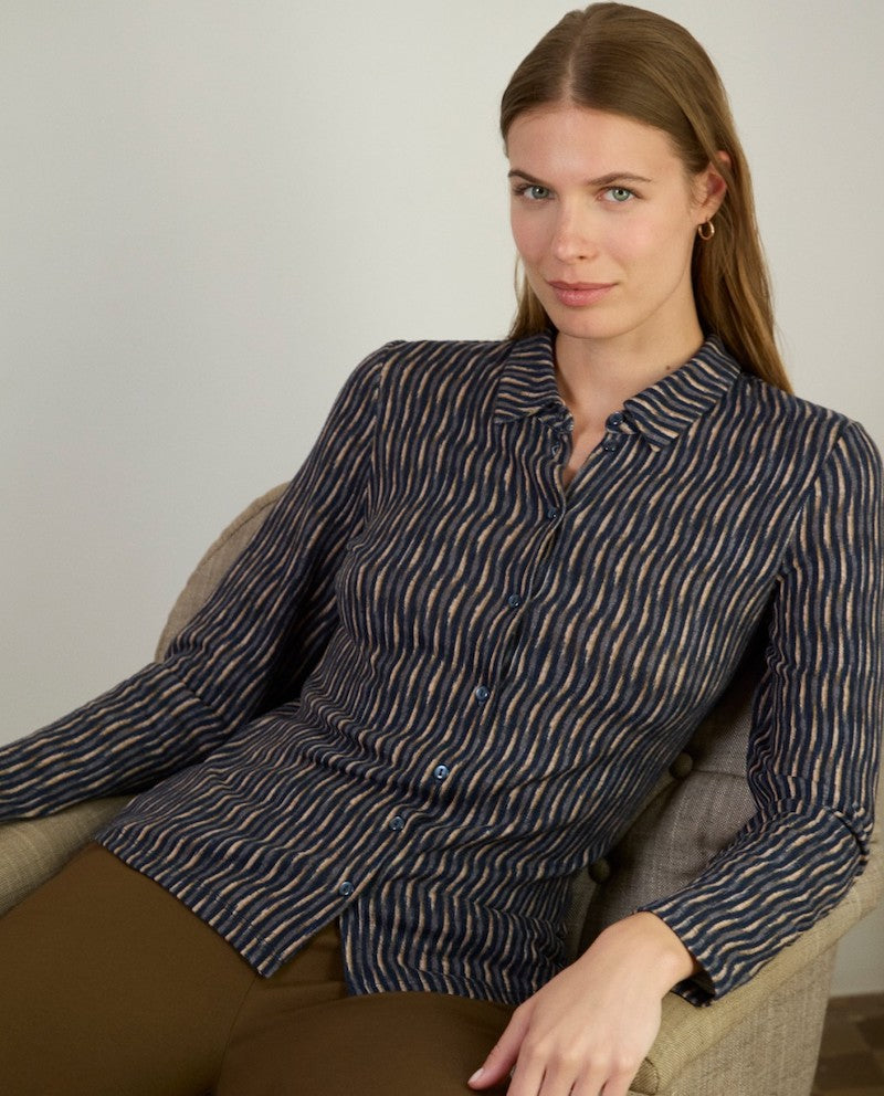 Chemise imprimée bleu Surkana