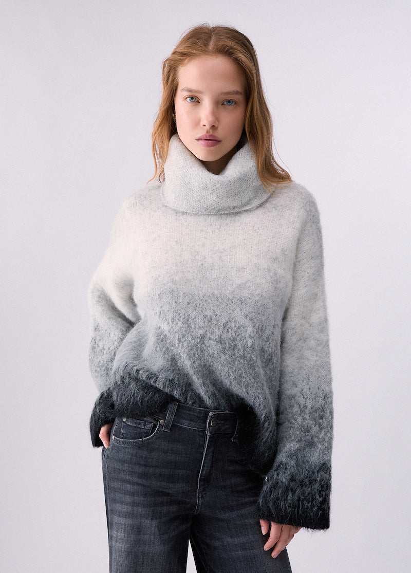 Pull femme col roulé effet degardé Liu Jo