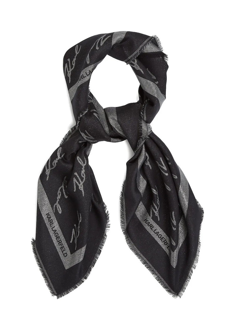 Foulard Karl Lagerfeld en soie mélangée