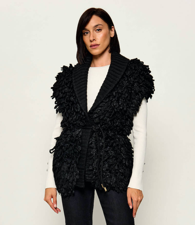 Gilet en maille frangé Liu Jo