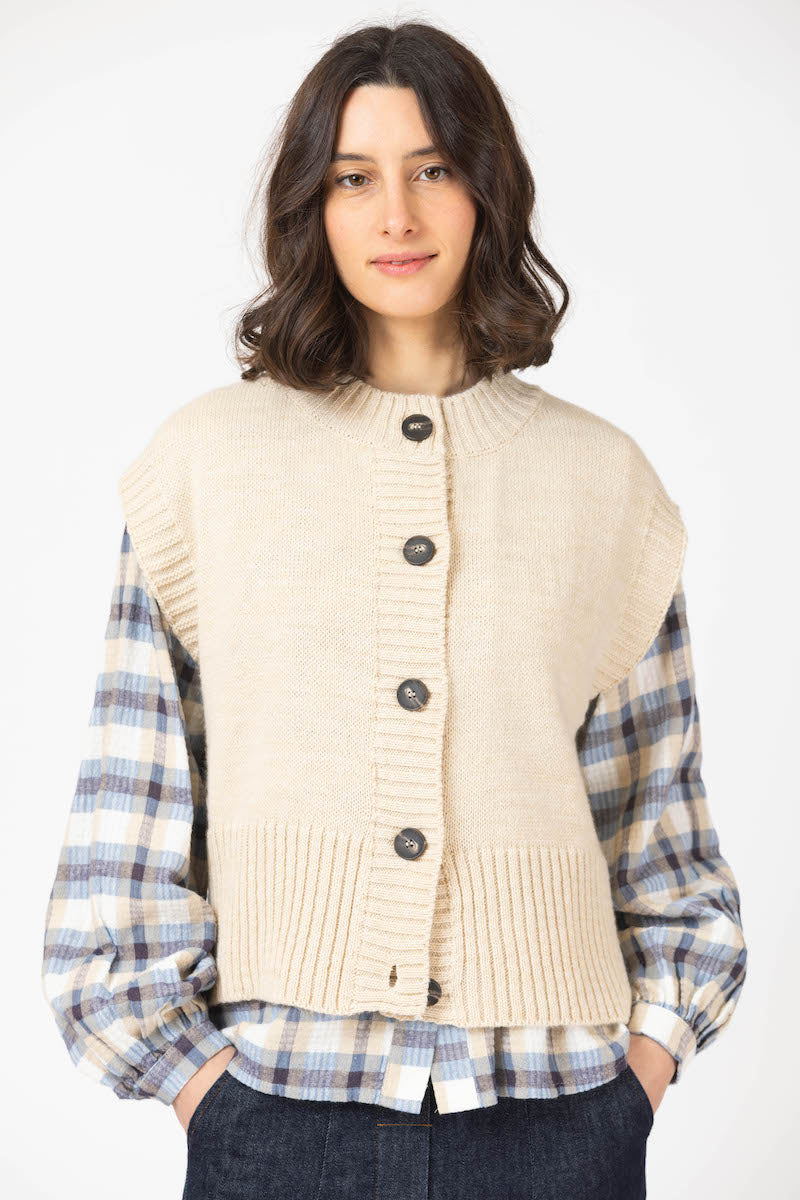 Gilet sans manches beige OMER