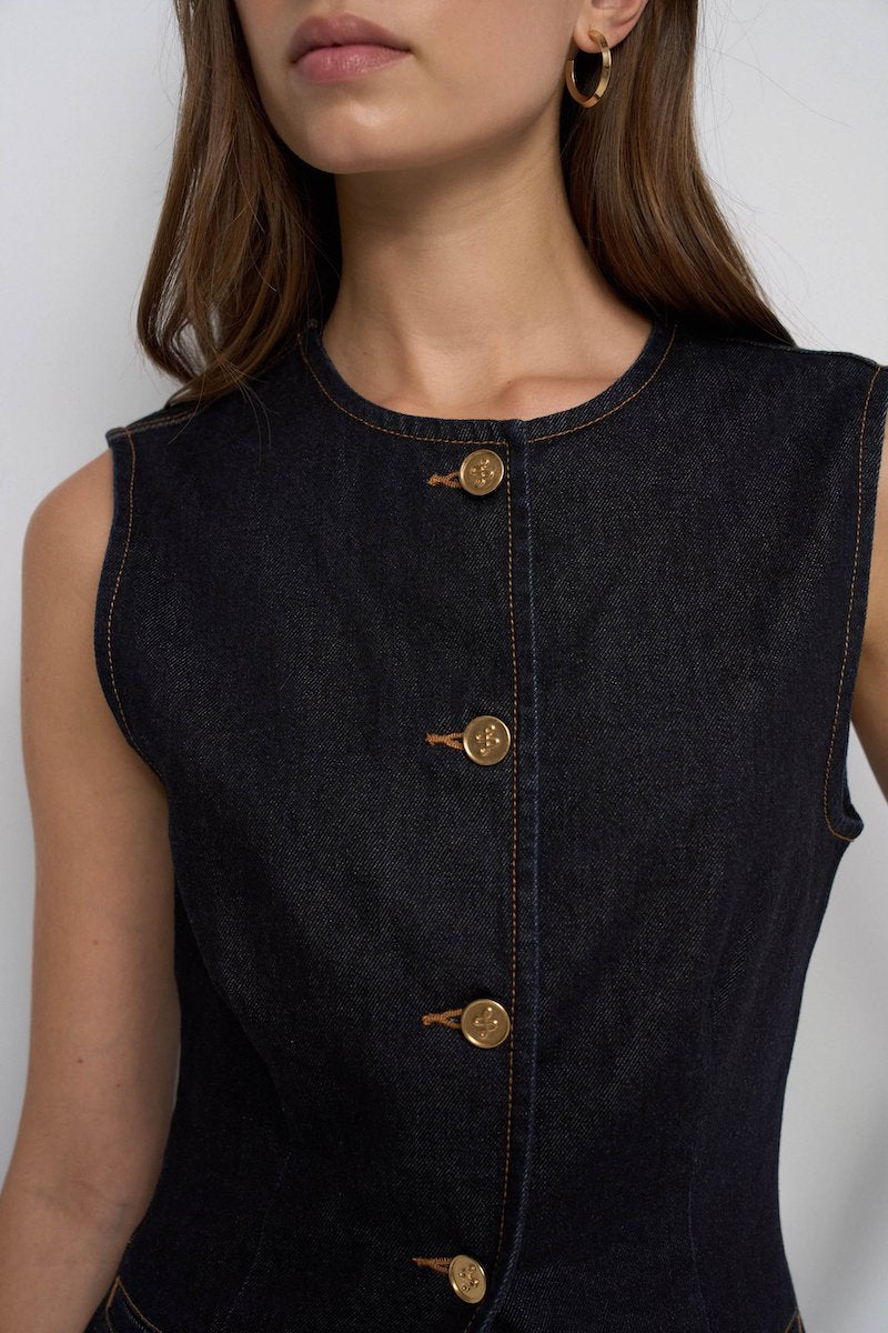 Gilet sans manches en denim Salsa