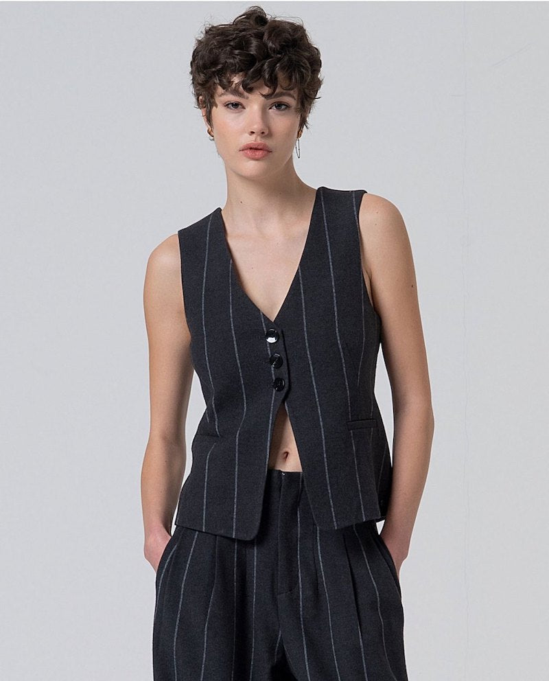 Gilet femme sans manche à rayures Surkana