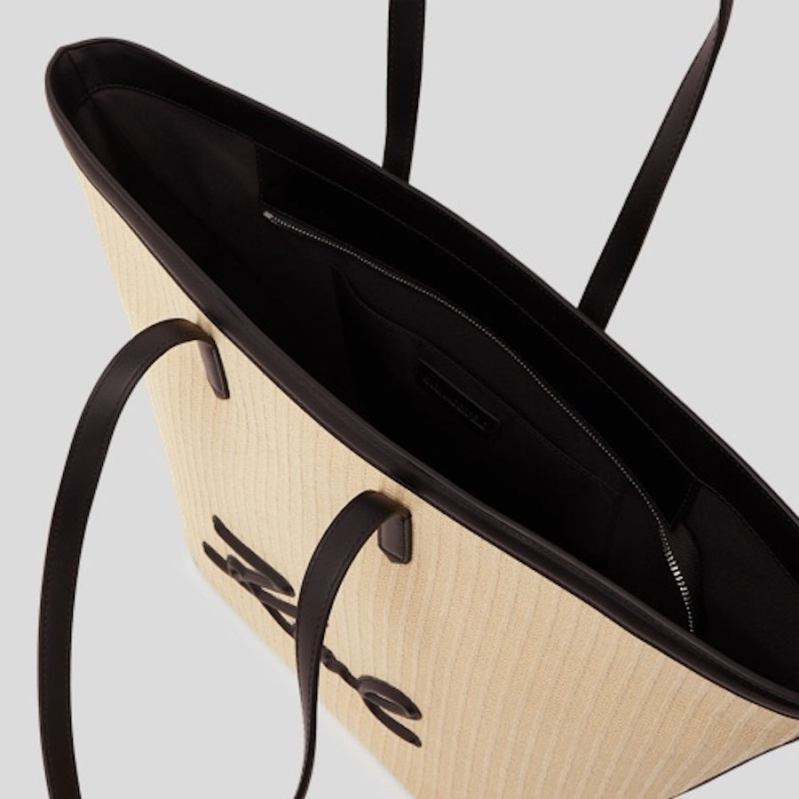 Grand shopping Bag façon paille Karl Lagerfeld