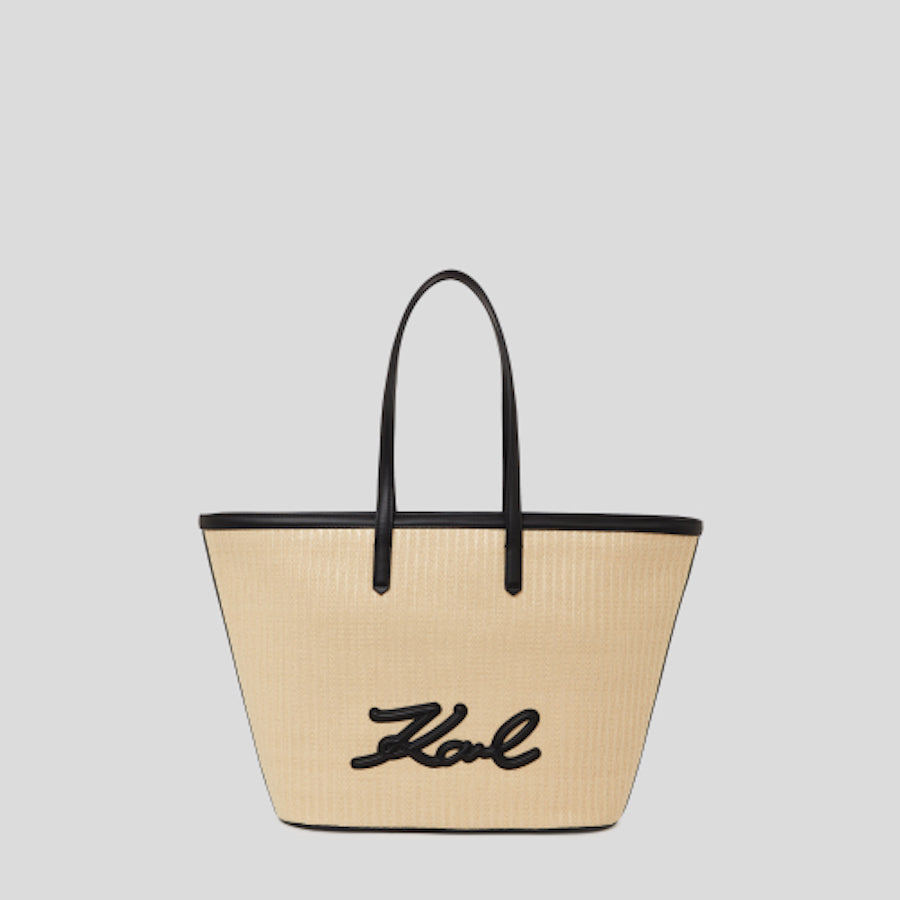 Grand shopping Bag façon paille Karl Lagerfeld