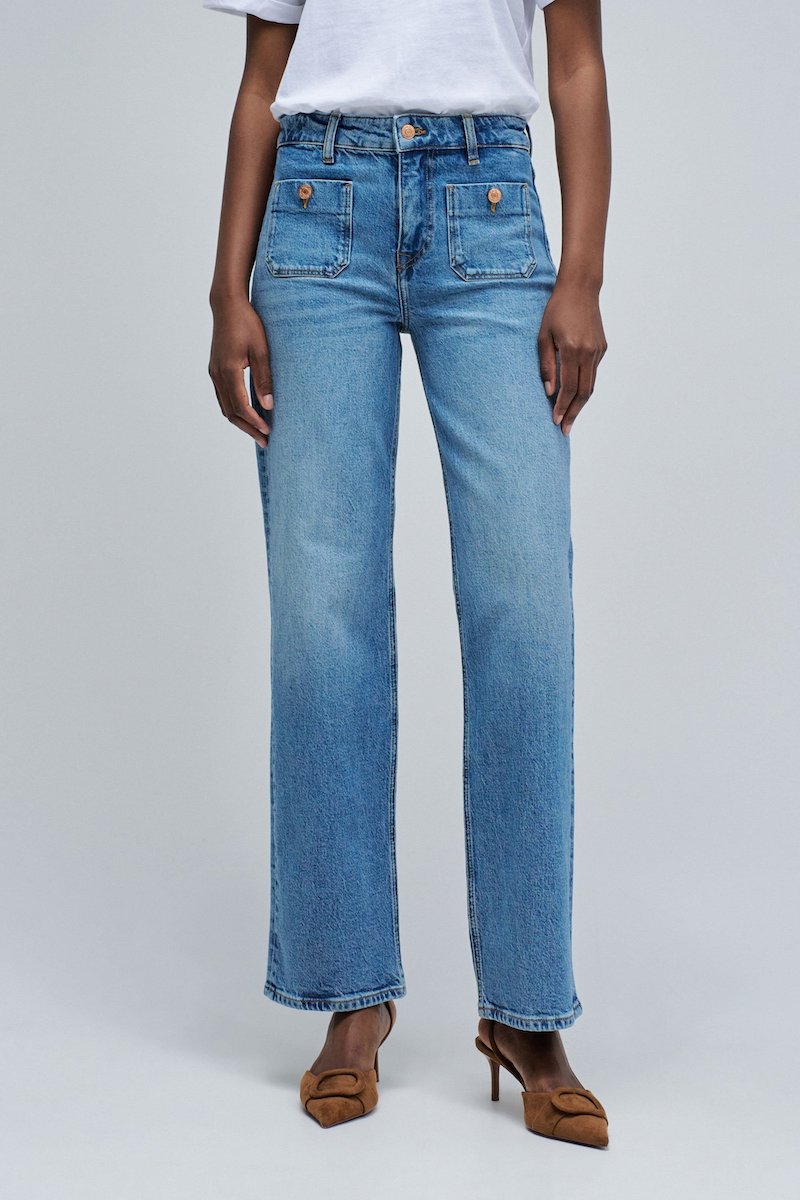 Jeans femme de chez Salsa avec poches plaquées avant