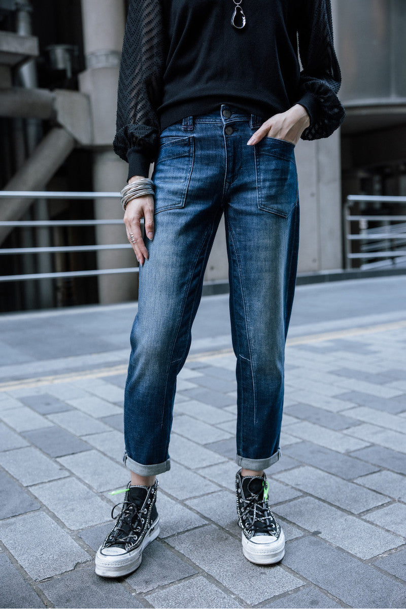 Jeans droit 7/8éme avec grandes poches Freeman T