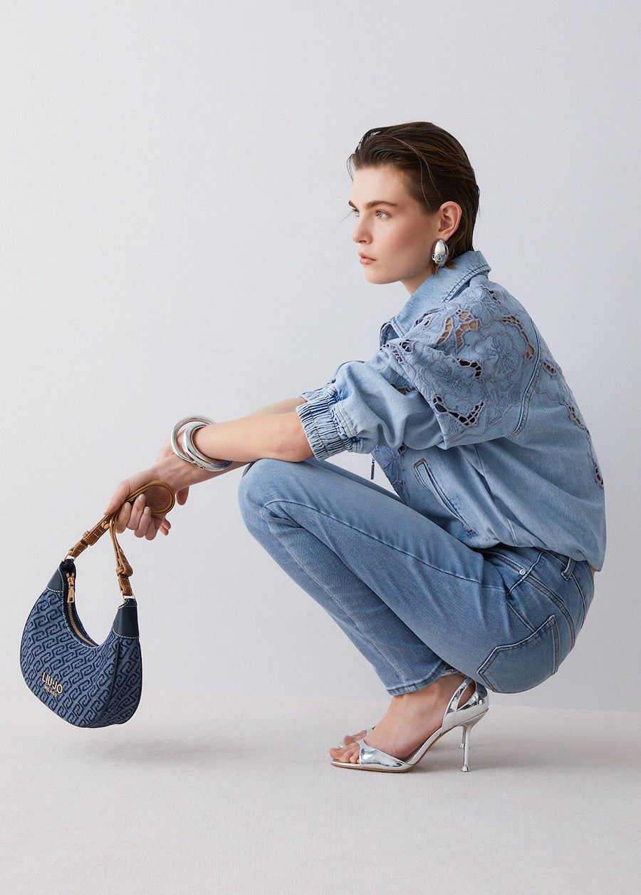 Jean skinny taille haute Liujo Divine UA6013D0318 79032 bleu denim