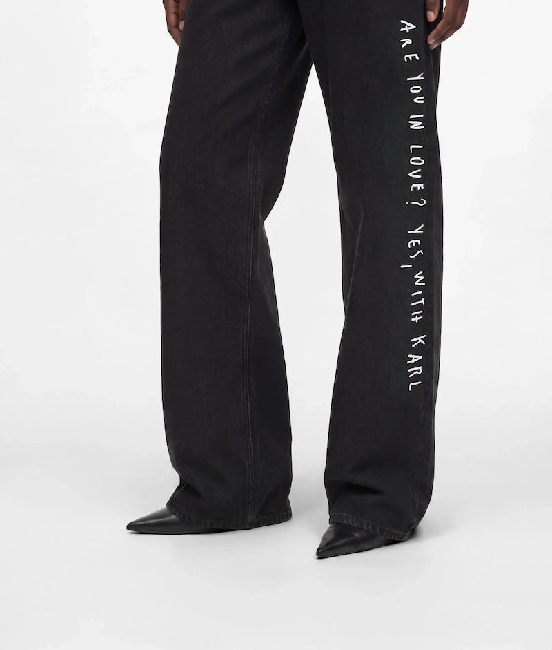 Jean femme large avec message Karl Lagerfeld x Pietro Terzini