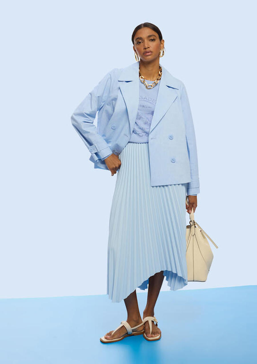 Jupe plissée bleu client Lola casademunt