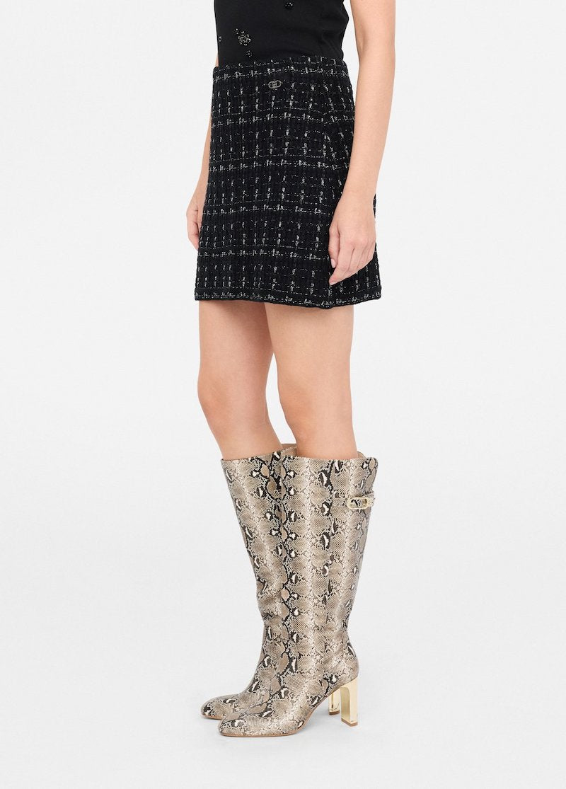 Jupe courte en maille et lurex Liu Jo