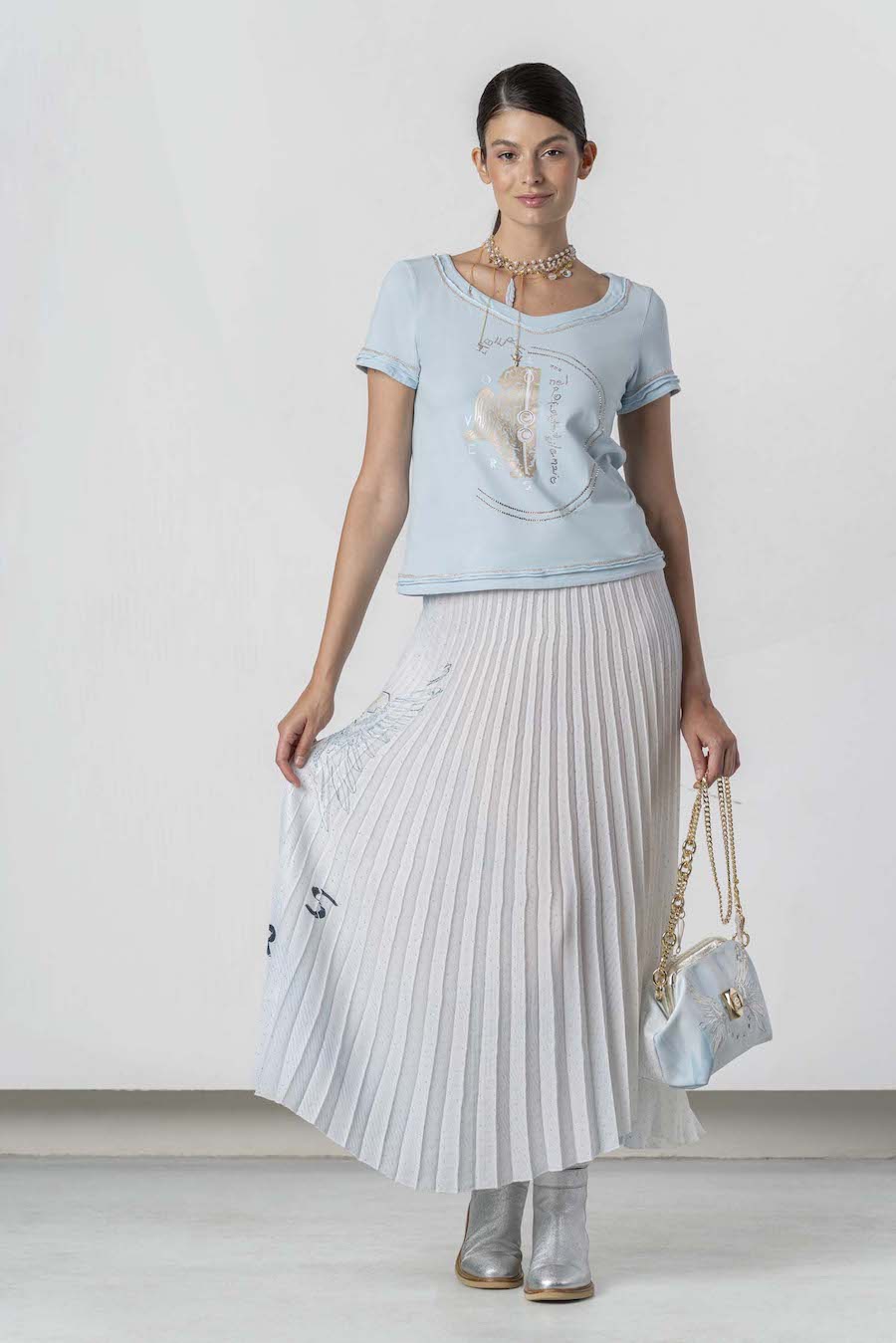 Jupe midi plissée Elisa Cavaletti