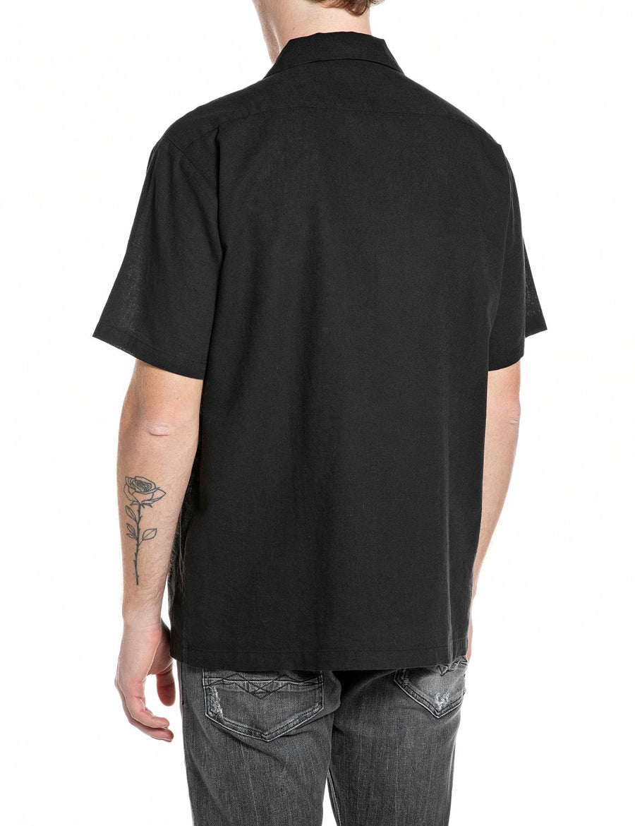 Chemise Replay lin M4157 noir