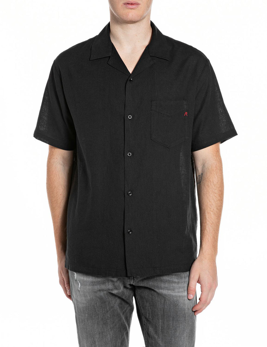 Chemise Replay lin M4157 noir