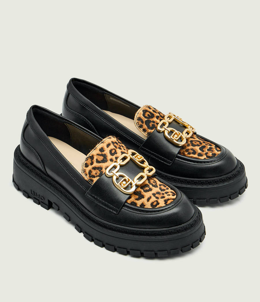 Mocassins avec empiècement animalier Liu Jo