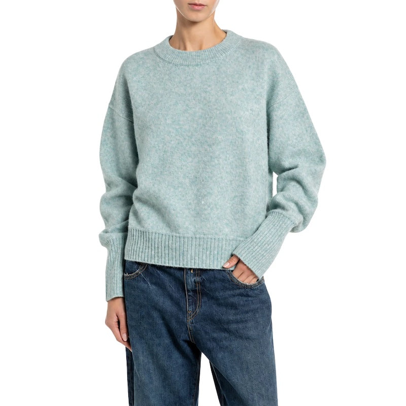 Pull femme Replay jeans vert éclatant DK009H