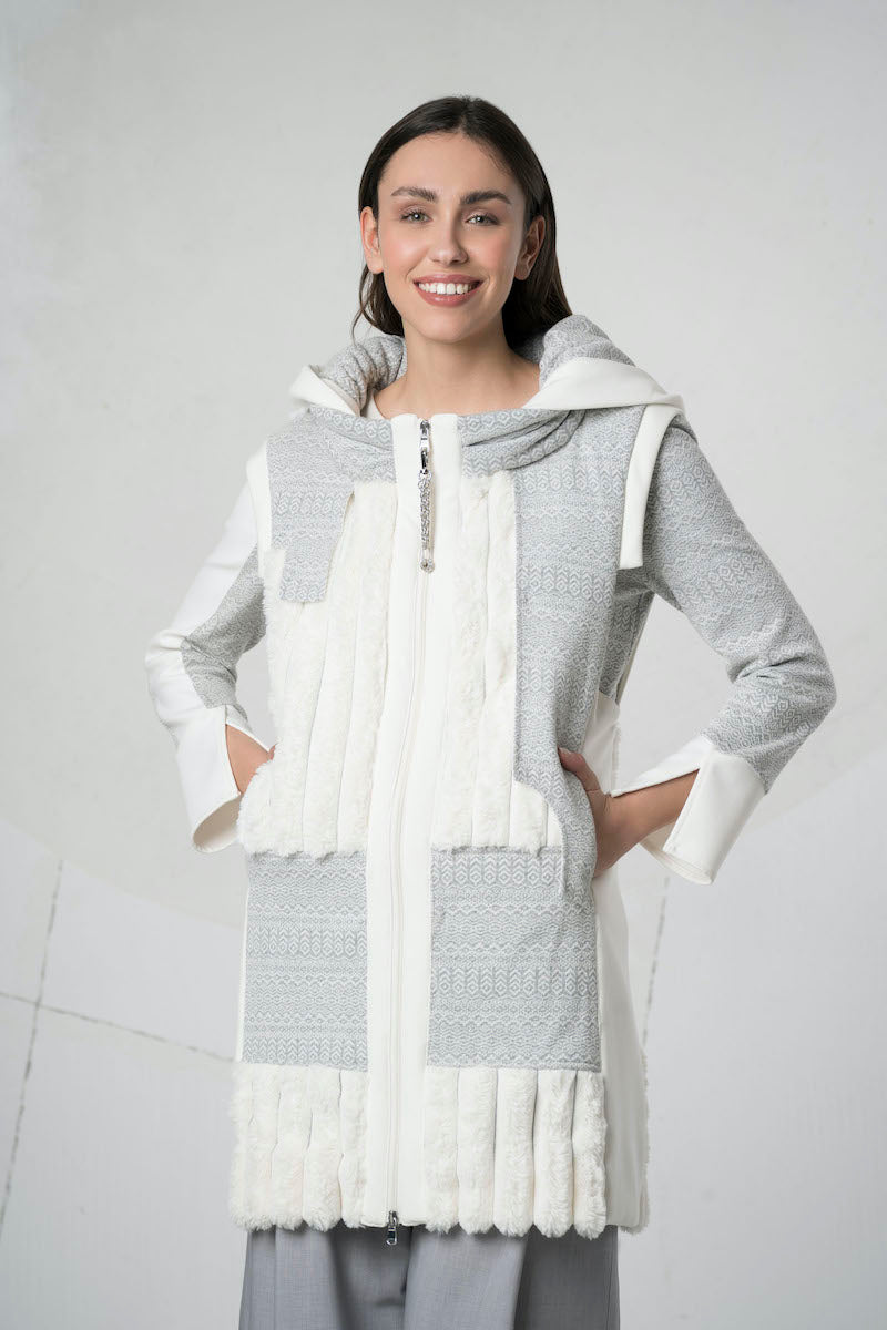 Manteau sans manches blanc Elisa Cavaletti
